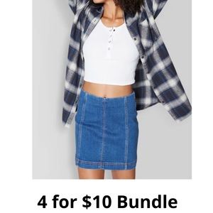 Wild Fable Seamed Denim Mini Skirt